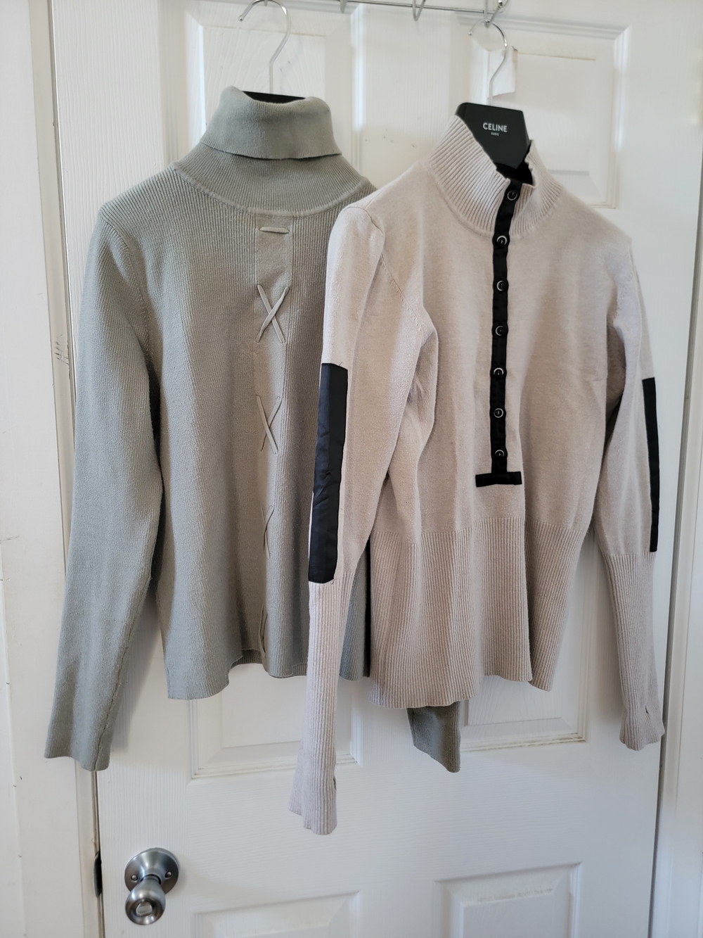 Buy 1 Get 1 Free Cream Ribbed Half-Button Turtleneck Sweater